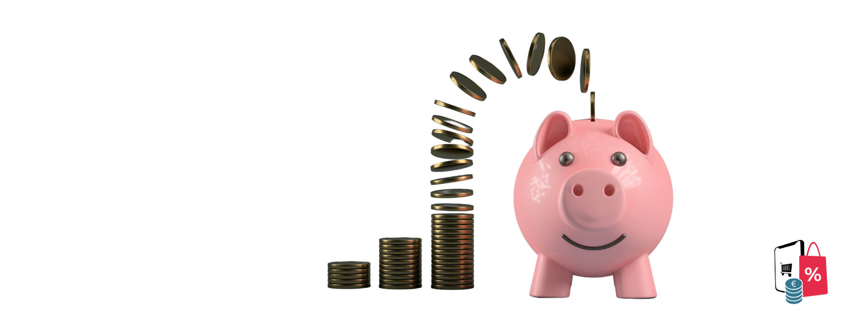 Sparschwein welches mit Münzen gefüttert wird