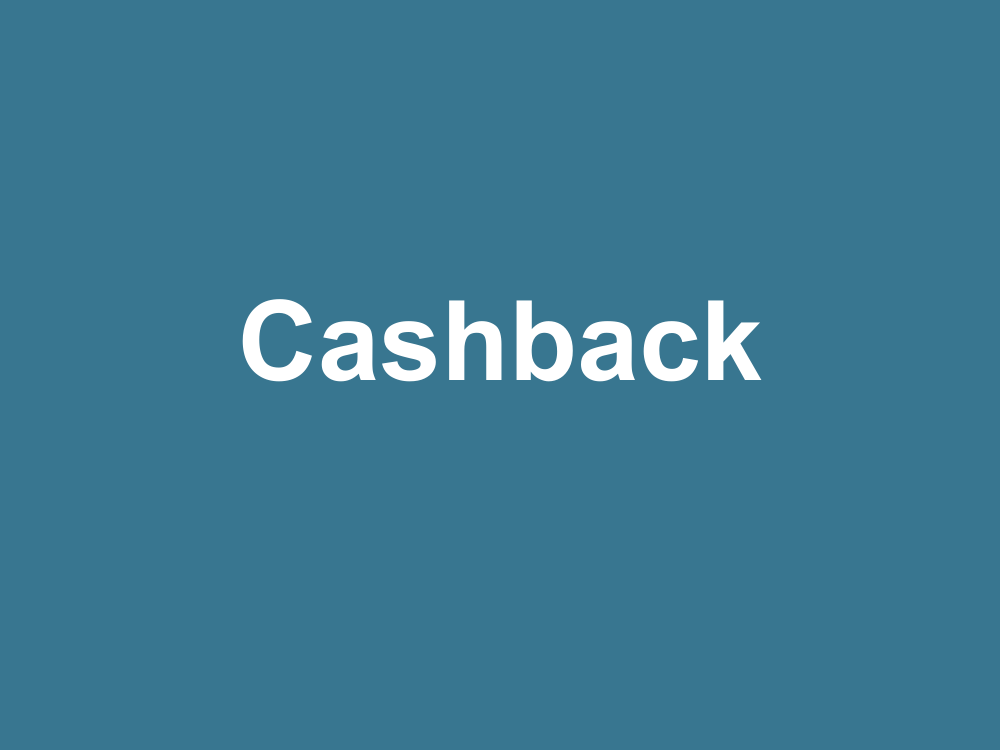 Bild mit Text Cashback