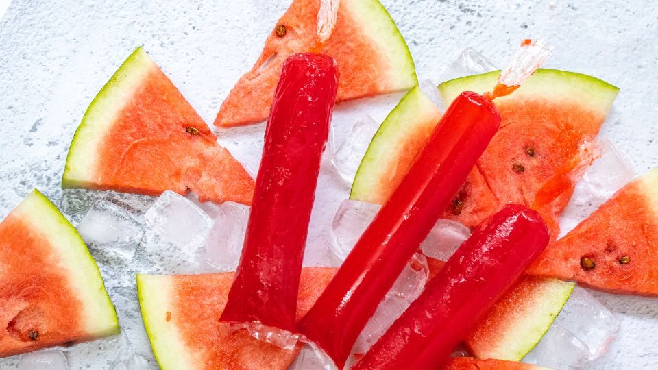 selbstgemachtes Meloneneis Melonenscheiben